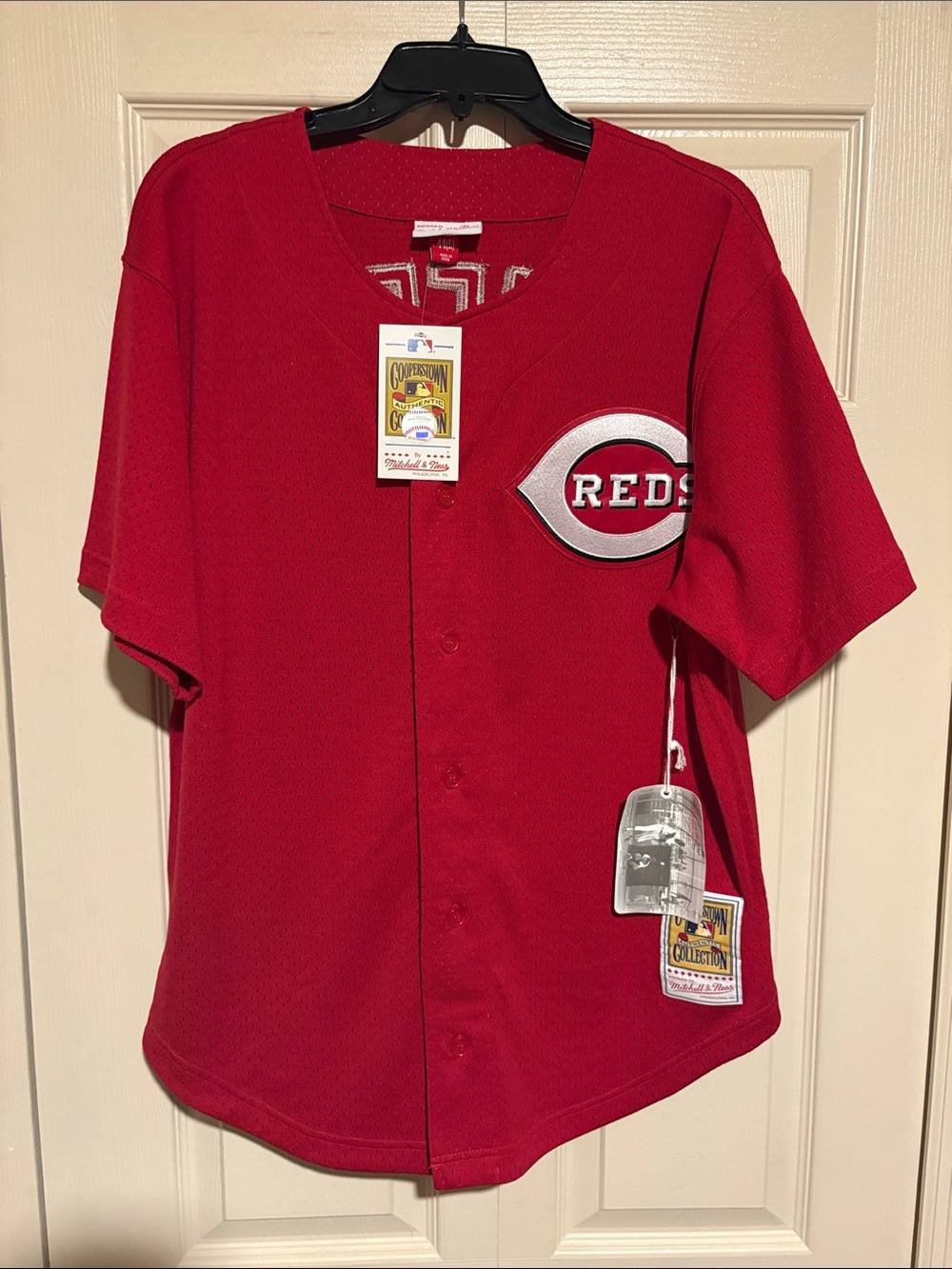 Mitchell & Ness Cincinnati Reds Red Button-Up Jersey